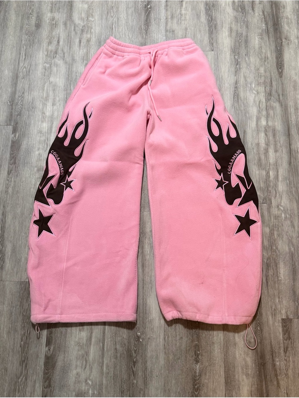 Pink Flame Graphic Fleece Pants
